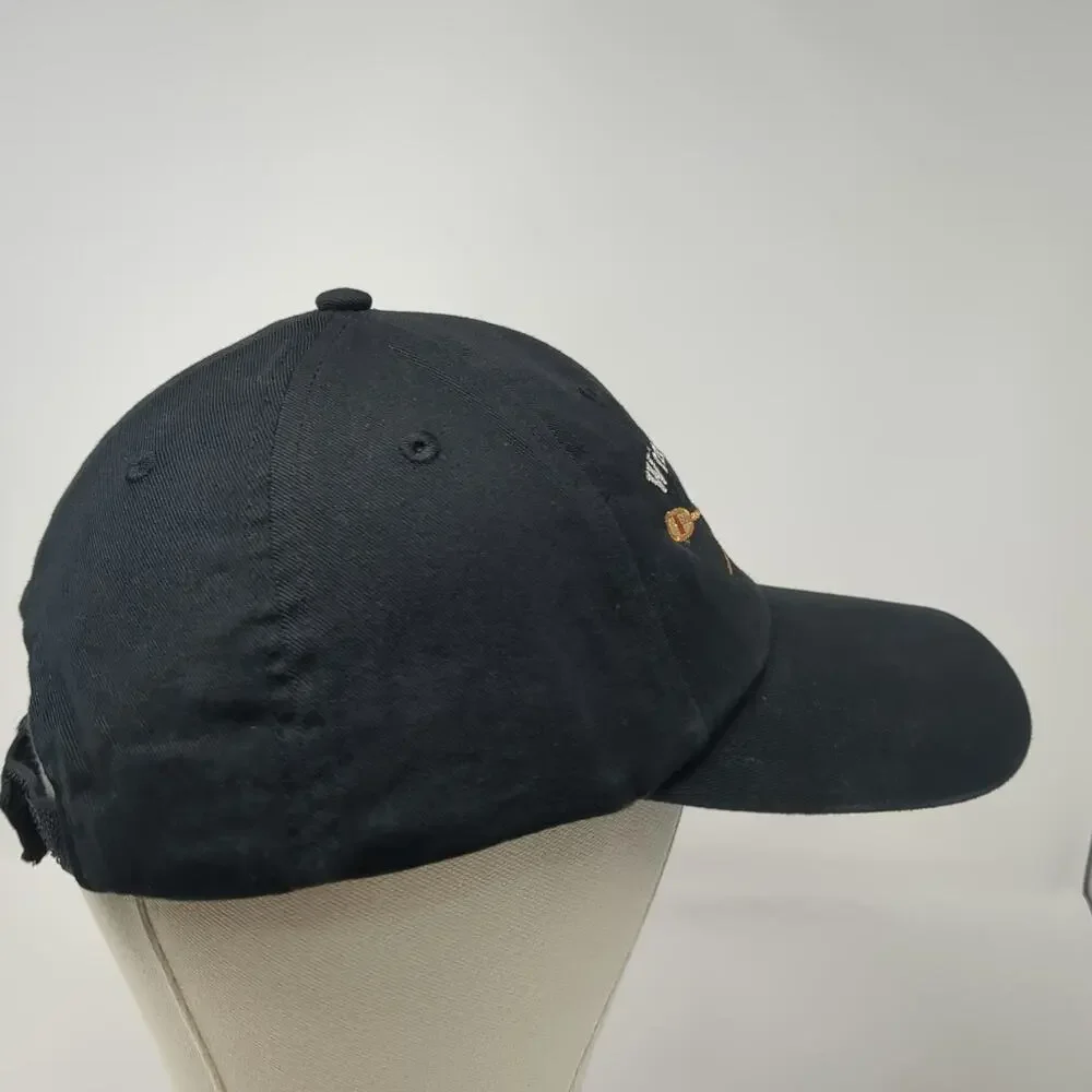 Baseball Cap Black One Size Winnipesaukee NH Crossed Oars Strapback Cotton Hat